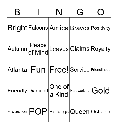 ATL NCSW BINGO!  Bingo Card