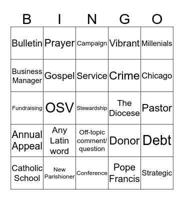 ICSC 2019 Bingo Card