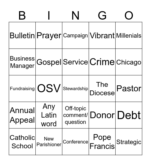 ICSC 2019 Bingo Card