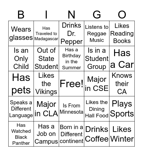 Open Door Night - Find someone who... Bingo Card