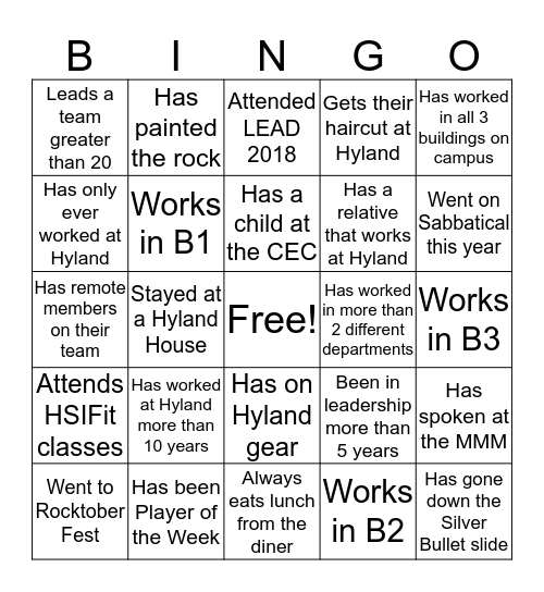 MOB BINGO: Find Someone Who... Bingo Card