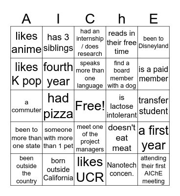 Meet the Crowd Bingo Card