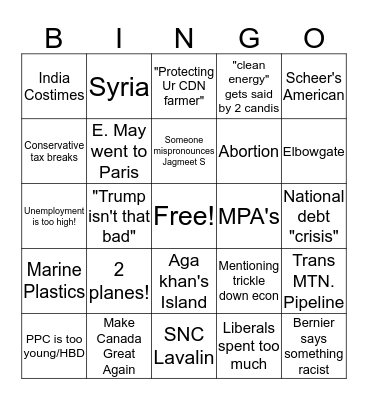 Debate bingo Card