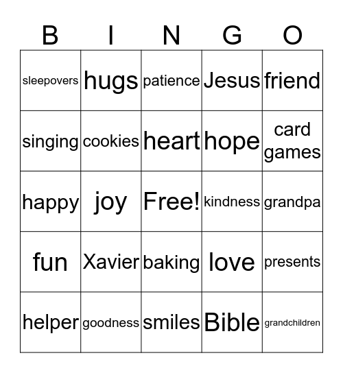 VIP Day Bingo Card