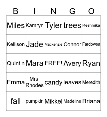 Bingo Card