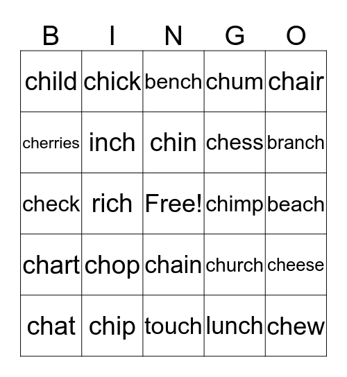 ch blends Bingo Card