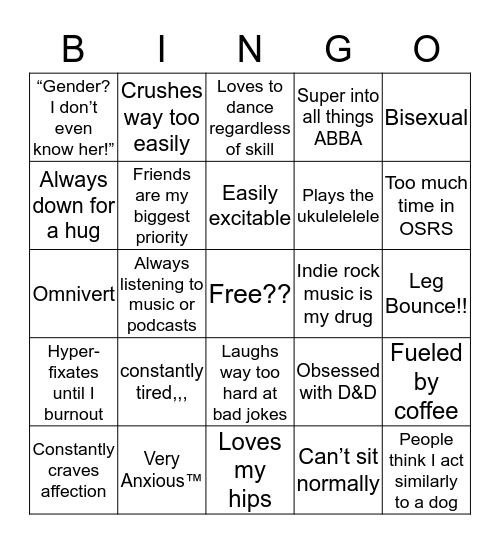 What even *is* a matadroit, anyways? Bingo Card