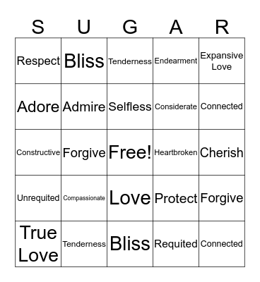 Sugar Cookie Bingo Card
