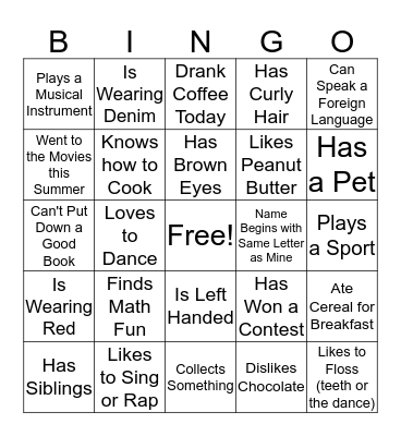 Find Someone Who... Bingo Card