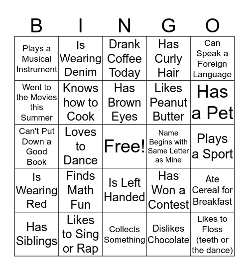 Find Someone Who... Bingo Card
