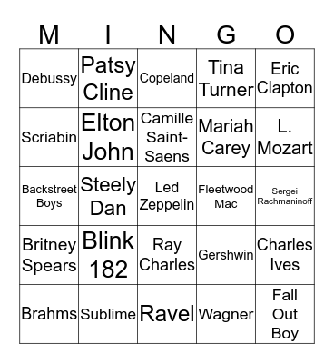 MINGO Bingo Card