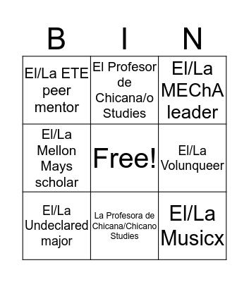 CHS Loteria Bingo Card