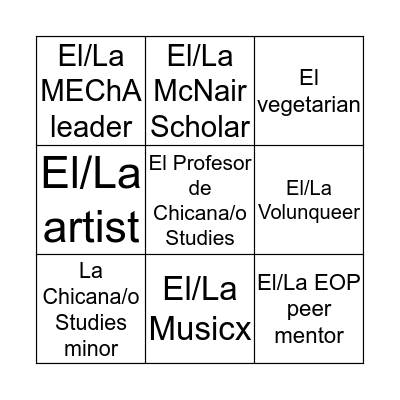 CHS Loteria Bingo Card