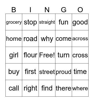 chapter 4 Bingo Card