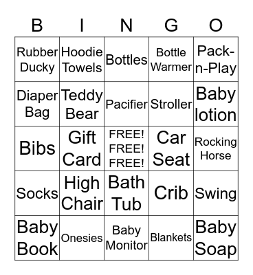 Gift Bingo Card