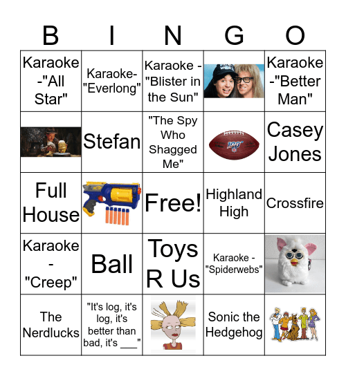 90's Trivingo Bingo Card