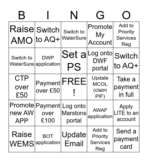 BINGO ! Bingo Card