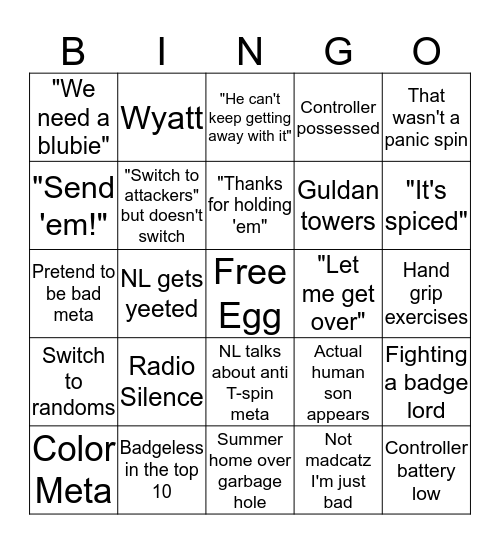 Egg Tetris Bingo Card