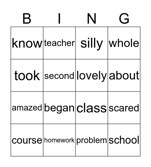 BINGO 2 Bingo Card