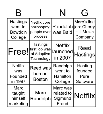 Netflix Bingo Card