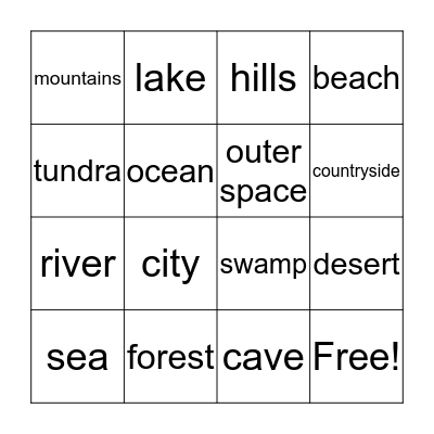 Habitats Bingo Card