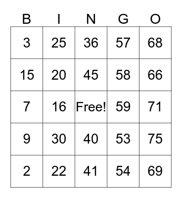 4th floor Bingo Card