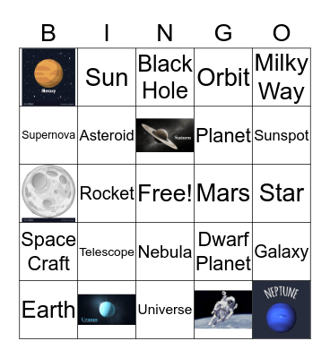 Solar System BINGO Card