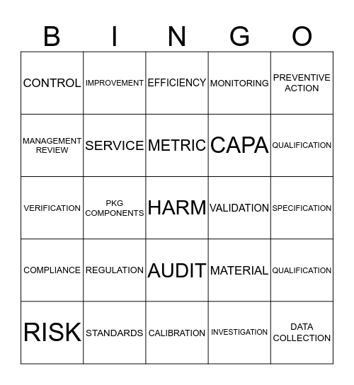 Skalar Quality Month Bingo Card