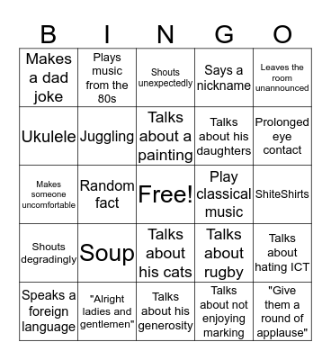Diz Bingo Card