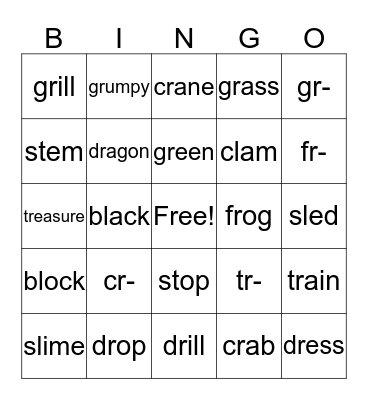 Blends Bingo Card