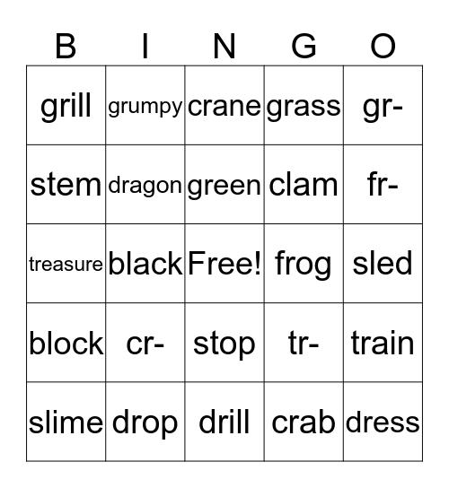 Blends Bingo Card