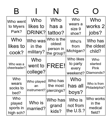 PINK DIAMONDS Bingo Card
