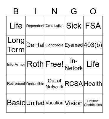 Benetifs Bingo Card