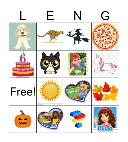Lucy LEGO Bingo Card