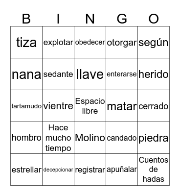 Laberinto del fauno Bingo Card
