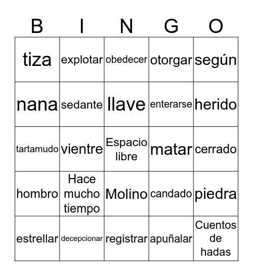 Laberinto del fauno Bingo Card