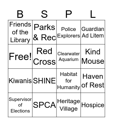 Community Fair Bingo Card