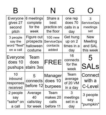 Fleet Week  Bingo Card