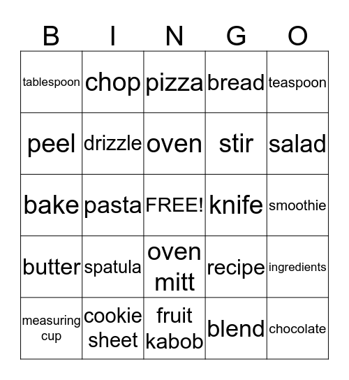 class bingo board