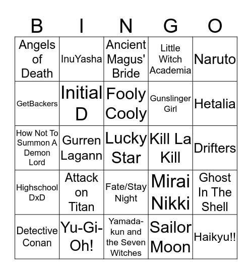 Anime Palawan Official Bingo Card