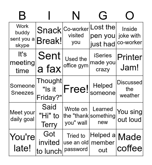 MHBP BINGO Card