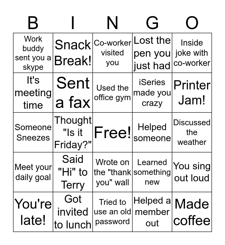 Mhbp Bingo Card