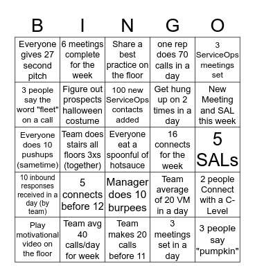 Fleet Week  Bingo Card