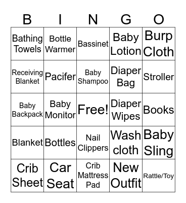 Baby Jacobs BINGO Card