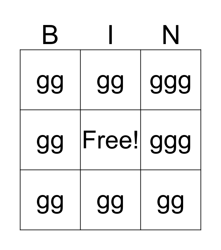 lead Bingo Card