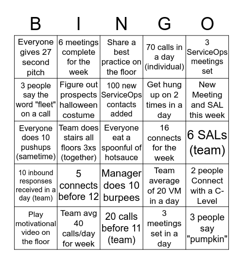 Fleet Week  Bingo Card