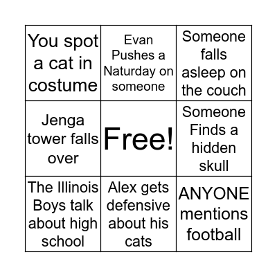 Monster and Margaritas Bingo Card