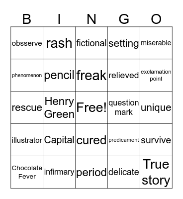 Chocolate Fever Bingo Card