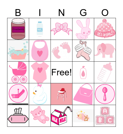 Camila's Baby Shower Bingo Card