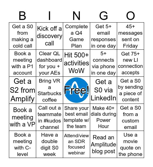 SDR Bingo Card